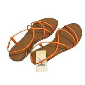 A New Day Women's Orange Sierra Strappy Sandals Summer Shoes